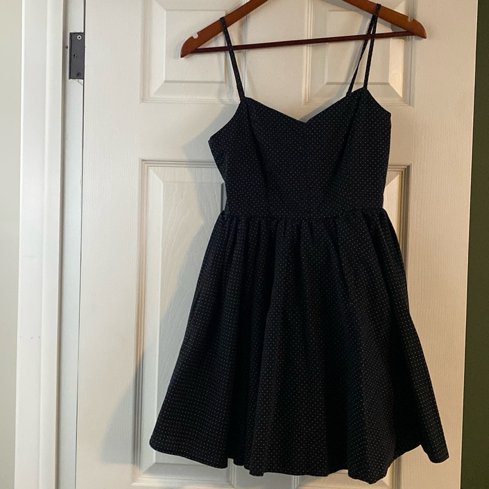 Lucca Courture - Black and White Polka Pot - Flared Dress - Size 2